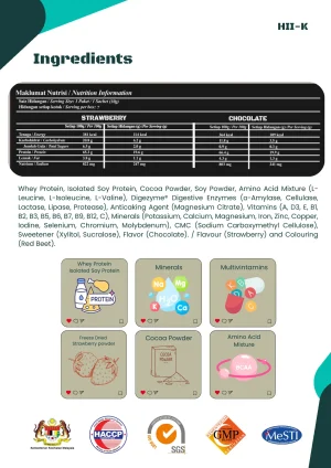 INGREDIENTS HiiFiT Protein MIX( 7 chocolate | 7 Strawberry)